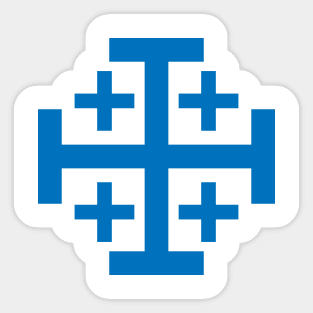Jerusalem Cross (blue) Sticker
